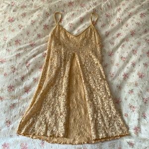 y2k split front lace cami top